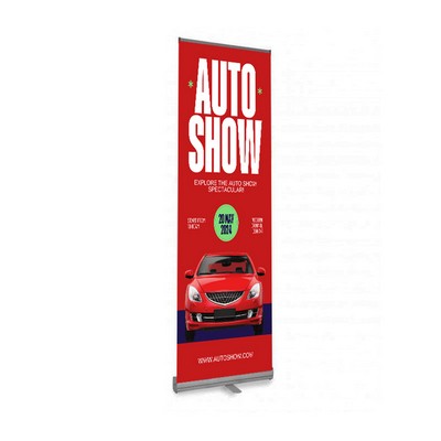 24"W x 80"H Monza Retractable Banner Stand Kit, Vinyl
