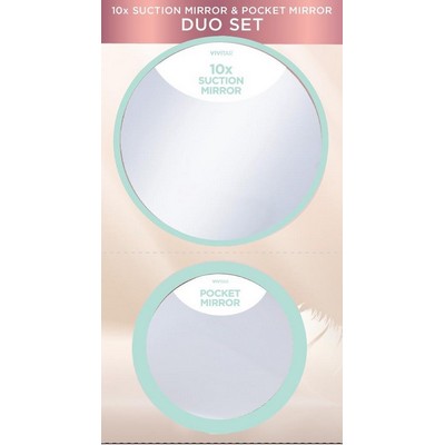 Health Beauty & Fitness Vivitar 2-Piece Suction Mirror - Mint Green