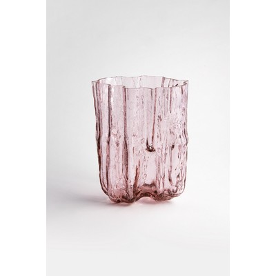 Kosta Boda Crackle Vase Pink Tall