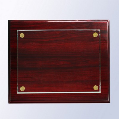 Large Rosewood Premium Piano Finish Plaque-Glass