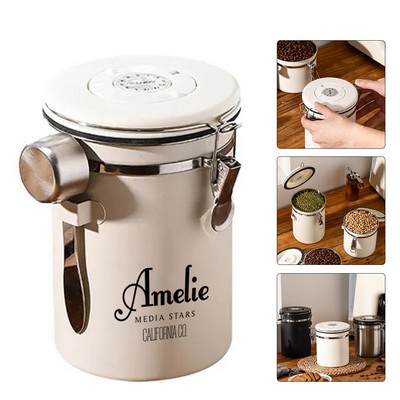 Stainless Steel Coffee Canister with Date Tracker