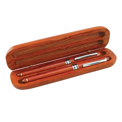 Rosewood Finish Pen Case