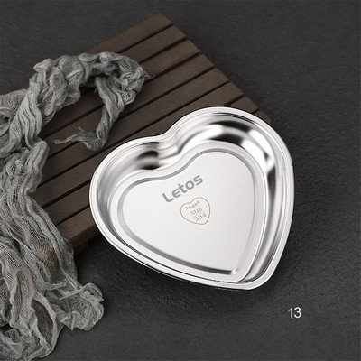 Stainless Steel Heart Shaped Large Size Plate