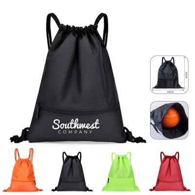 Oxford Large Capacity Drawstring Backpack with Zip