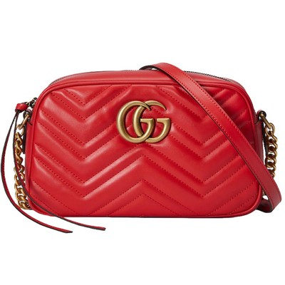 Gucci Marmont Matelassé Small Shoulder - Red