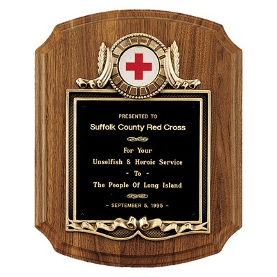 American Walnut Plaque w/ Border Frame w/ Holder