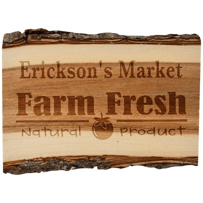Bark Edge Rectangle Log Magnet