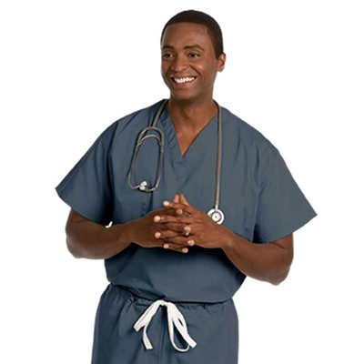 Fashion Seal Fashion Poplin - Unisex Reversible V-Neck Top in Pewter