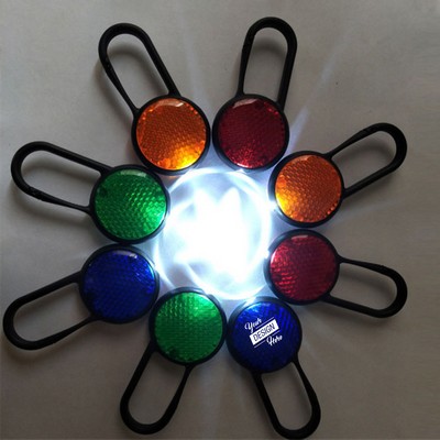 Round LED Safety Reflector Light With Clip