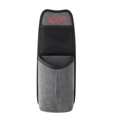 Nubuck Suede Leather Car Seat Organizer With Tissue And Bottle Pocket