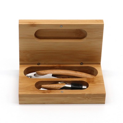 2-piece Bamboo Wine Tool Set