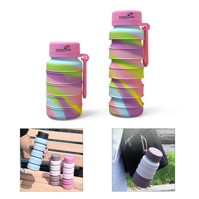 17 Oz. Silicone Collapsible Water Bottle