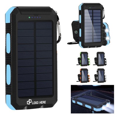 Waterproof Solar Power Bank W/ Compass And Flashlight