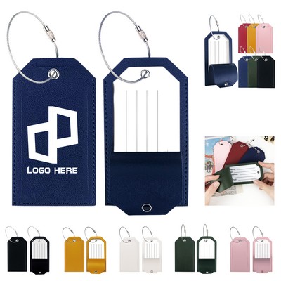 Pu Luggage Tag W/ Metal Ring