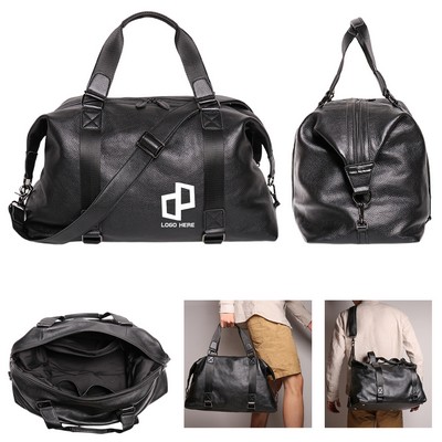 Leather Travel Duffel Bag