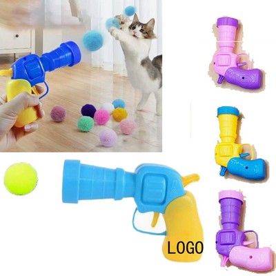 Cat Toy Plush Ball Firing Gun
