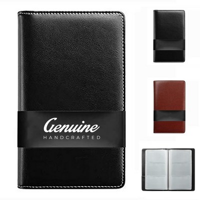 Professional Leather Business Card Organizer with 240 Capacity Slots