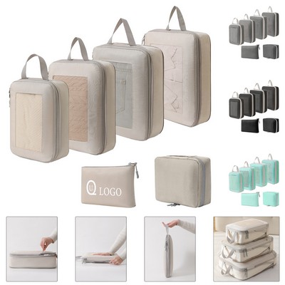 Square Grid 6-Piece Set Of Compressible Luggage Organizers