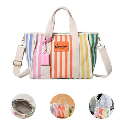 Colourful Striped Hand Bag