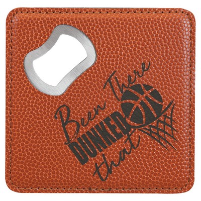 Coaster Bottle Opener, Basketball Faux Leather