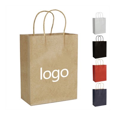 Custom Recycled Kraft Paper Retail Grocery Bag w/Handles