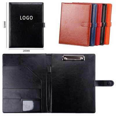 A4 Multifunctional Leather Folder With Magnetic