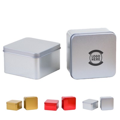 Square Metal Storage Container with Lid