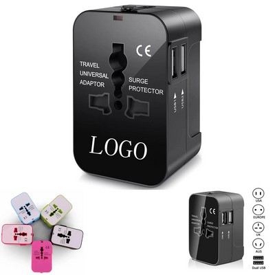 Universal Travel Adapter With Two USB Charging Ports