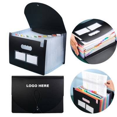 Office Accordion Filing Case Document Storage Organizer 13 Pockets Expanding File Folder