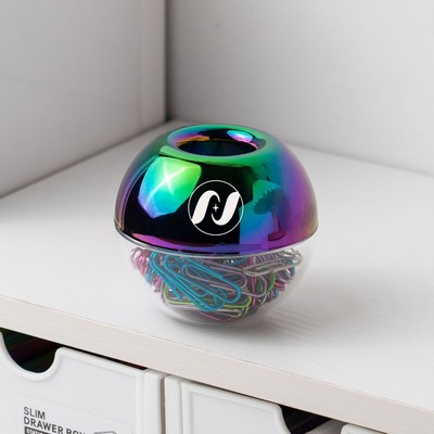 Paper Clip Magnetic Dispenser W/ 100 Colorful Paper Clips