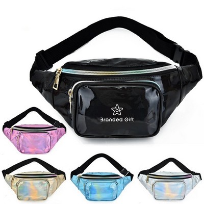 Holographic Fanny Pack, Water Resistant Crossbody Waist Bag