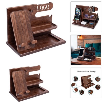 Rustic Wooden Charging Dock Stand