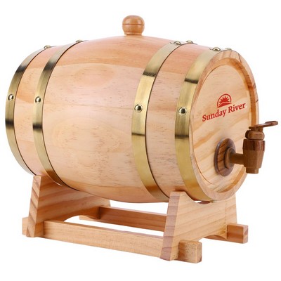3L Oak Barrel Dispenser