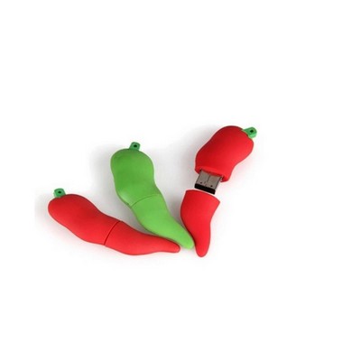 Custom Pepper shaped PVC USB Flash Drive(256MB)