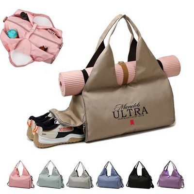 Waterproof Gym Duffel Tote Bag with Yoga Mat Holder