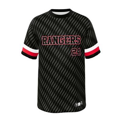 Men's/Youth UPF 30 Crew Neck SS Pinhole Mesh Polyester Baseball Shirt