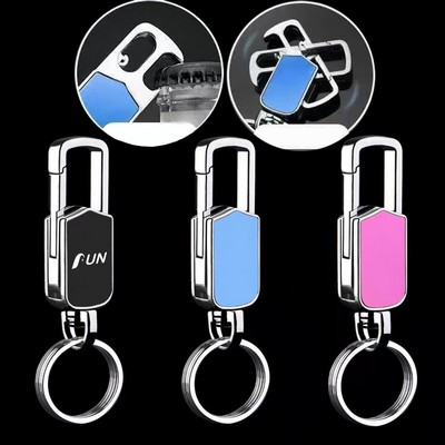 Rotatable Keychain With Bottle Opener Auto Keychain