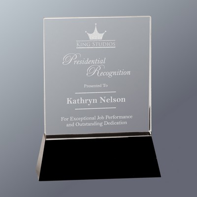 Crystal Wedge on Slanted Black Base, Small (6"x 8"H)