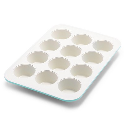 GreenLife 12 Cup Healthy Ceramic Nonstick Muffin Pan - Turquoise