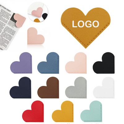 PU Leather Heart Shaped Bookmark