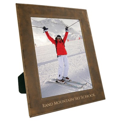 8" x 10" Rustic/Gold Leatherette Photo Frame