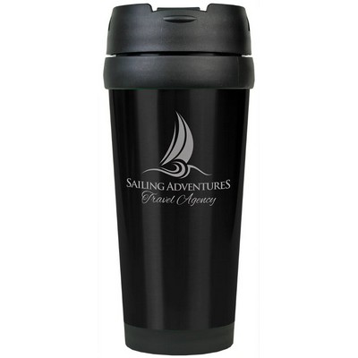 16 oz. Black Stainless Steel Travel Mug without Handle