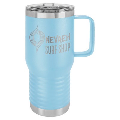 Polar Camel 20 oz. Light Blue Vacuum Insulated Travel Mug with Slider Lid