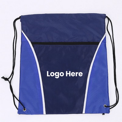 Color-blocked Drawstring Bag