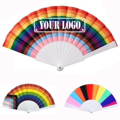 Progress Pride Rainbow Folding Handheld Fans