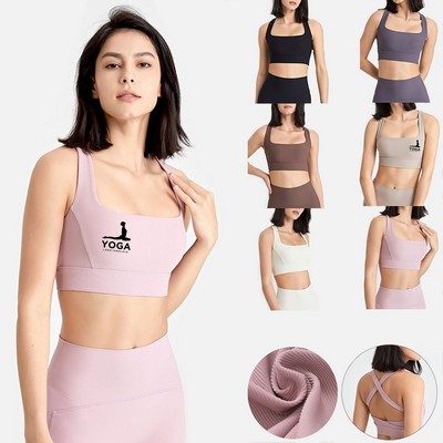 Women U Back Criss Cross Sport Bra Yoga Top