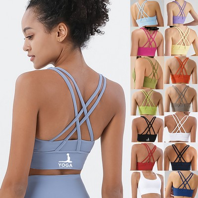 Seamless Cross Back Sports Yoga Wear Strappy Bras
