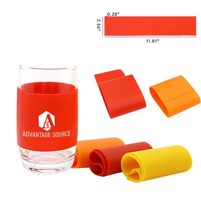 Heat Resistant Silicone Cup Sleeve Universal Cut-to-Fit Glass Protector