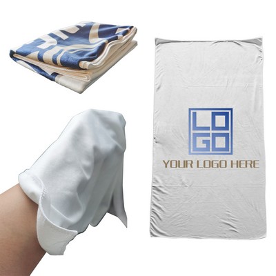 30" x 60" Custom Full Color Oversized Microfiber Beach Towel