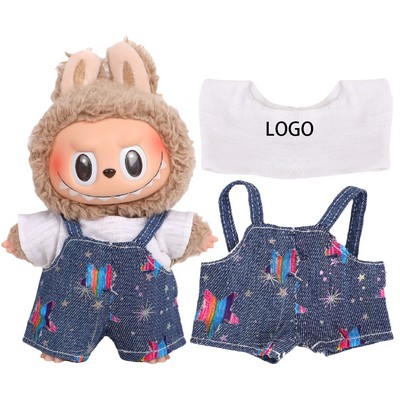 6.7" Dolls Denim Overalls Suit